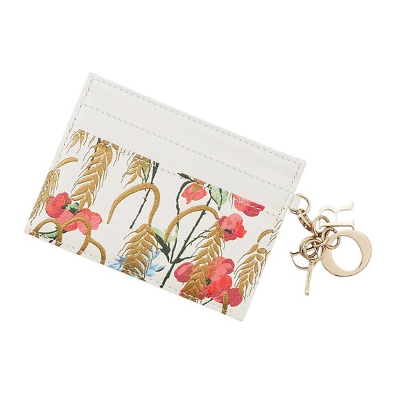 Christian Dior Business Card Case/Card Case Hibiscus Print Holder White - Picture 1 of 10